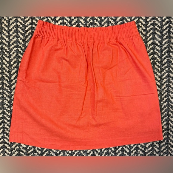 J CREW Pull On Linen Blend Skirt in Orange Size 10 - Picture 5 of 5